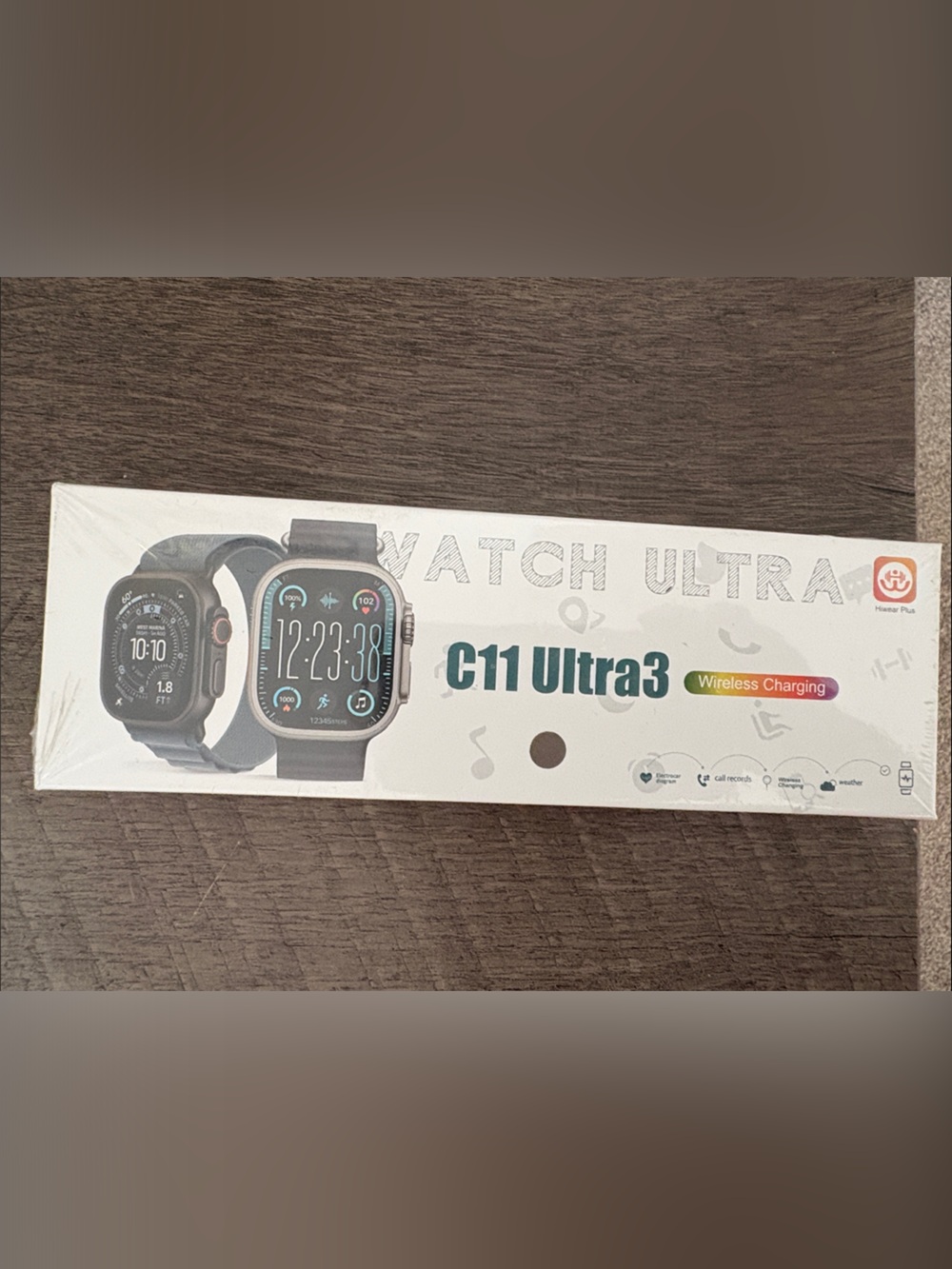 C11 Ultra3 Smartwatch Wireless Charging – Black – New in Box